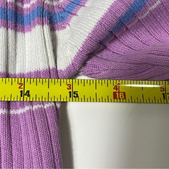 Great Northwest Clothing Company Y2K Ribbed Purple Striped Sweater Tee Size M - Picture 3 of 15